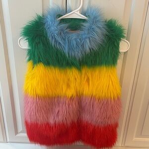 Mini Boden Multicolor Faux Fur Vest